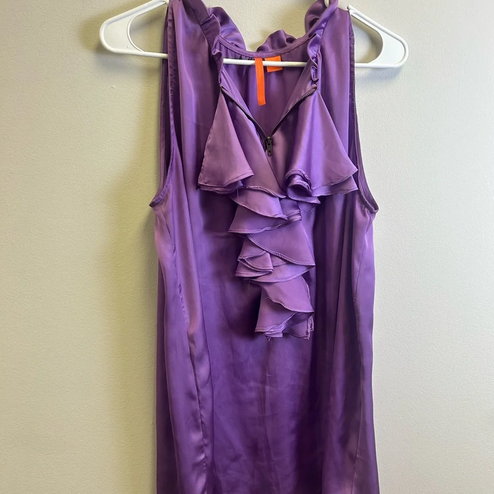 Sunny Leigh Purple Ruffle Tank Top - Picture 1 of 3